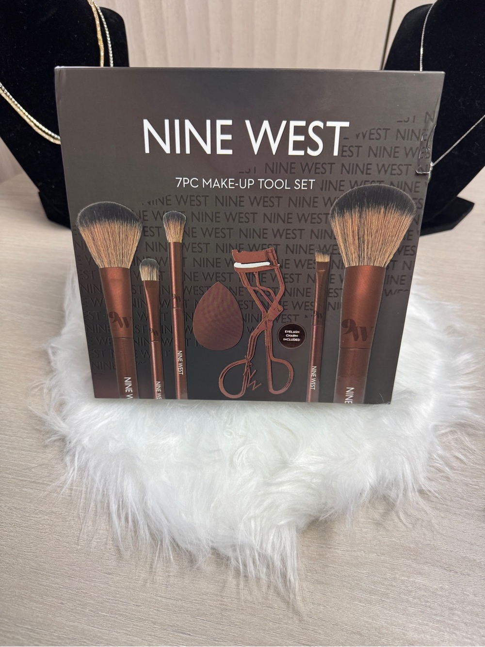 Nine West 7PC Makeup Brush Tool Set - Copper Brown